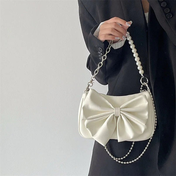Tote Bags Fashion Simple Pearl Chain Shoulder Bag Small Purse
